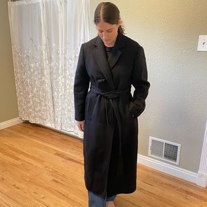 Black ZARA long robe coat